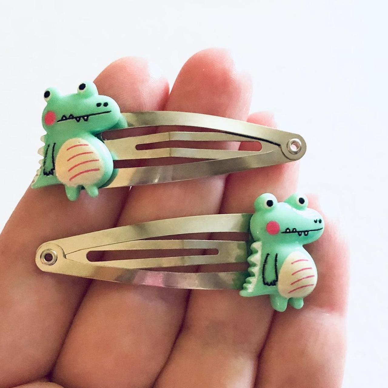 Green alligator hair clips, crocodile hair clips,... Depop