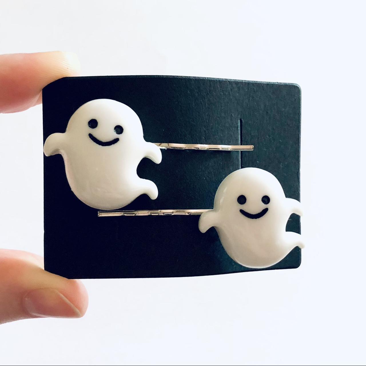 White ghost hair clips, ghosts ghoul bobby pins... - Depop