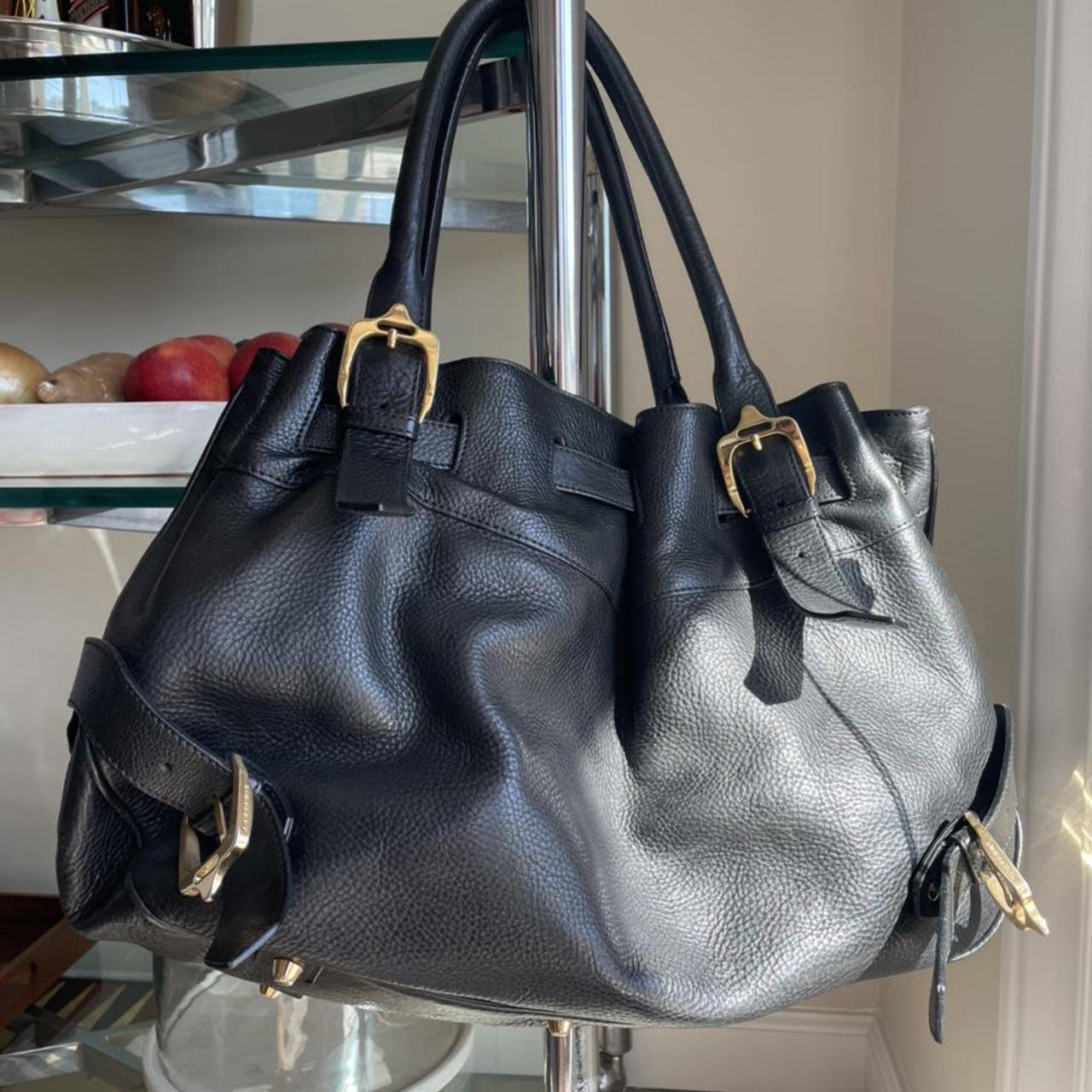 Burberry black leather purse best sale