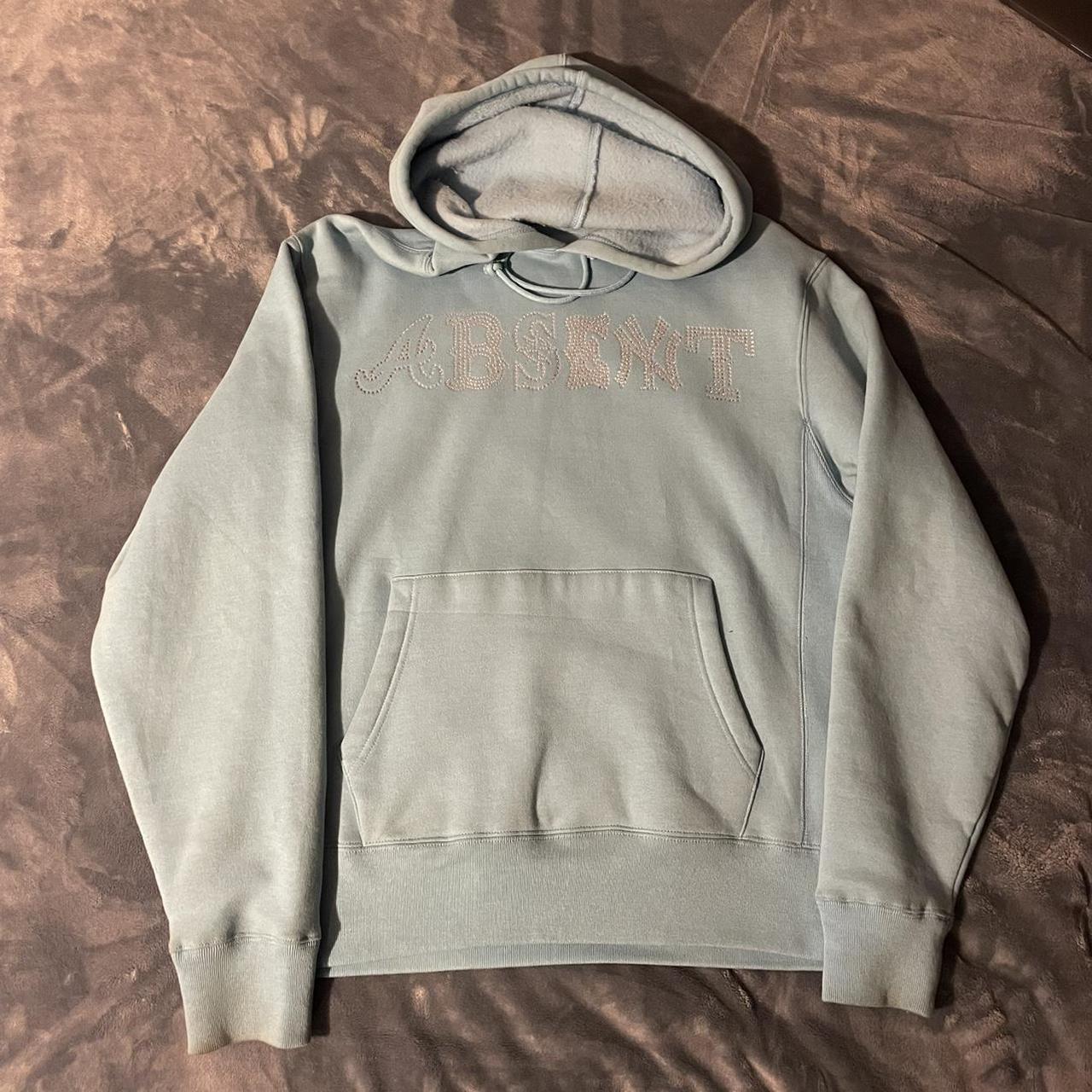 Absent Rhinestones Hoodie Baby Blue Rare Colorway,... - Depop