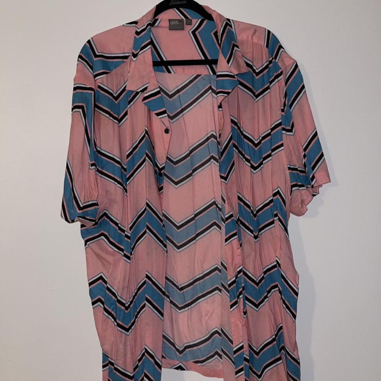 ASOS Men's Pink and Blue Shirt | Depop