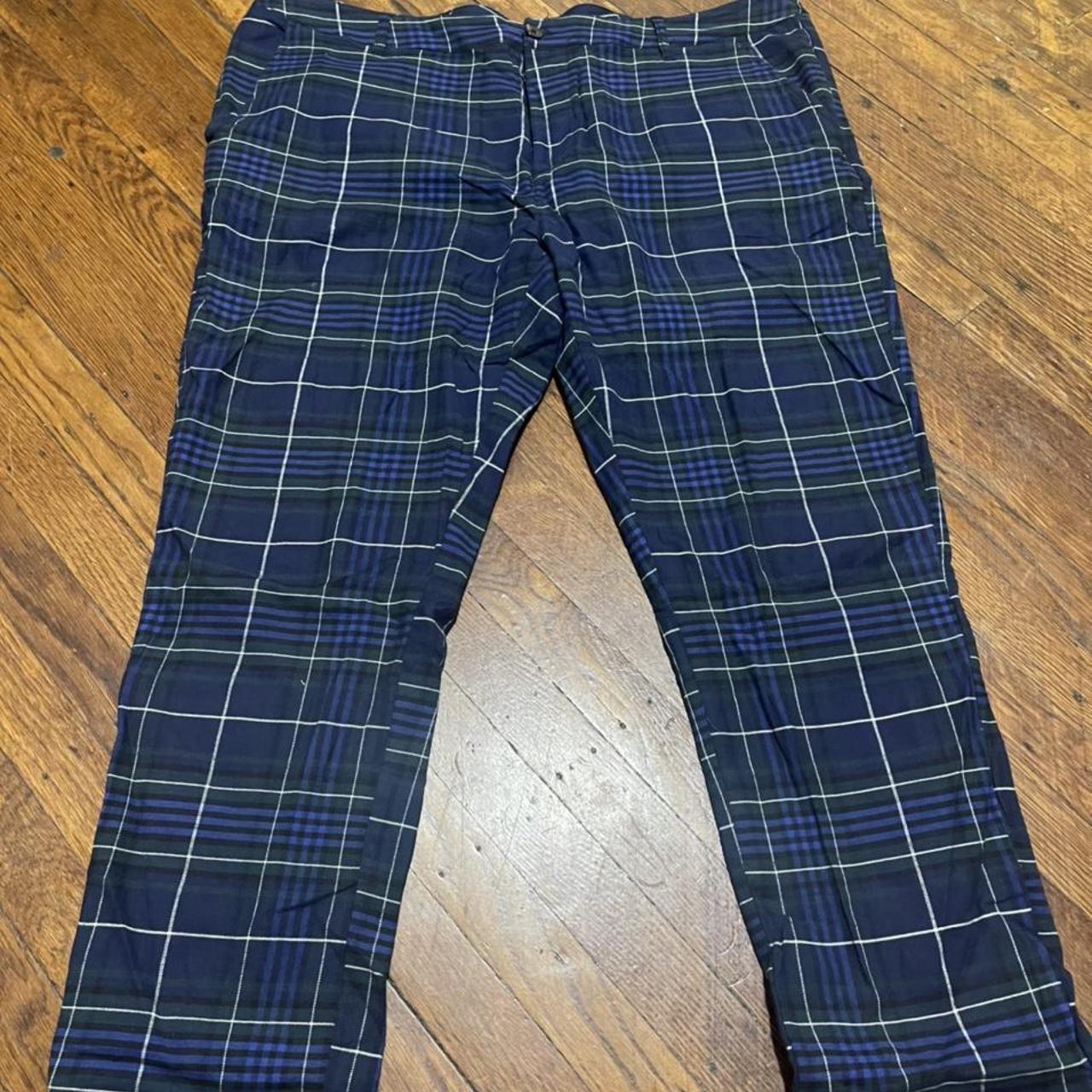 ASOS Plus Men's Navy and Green Trousers