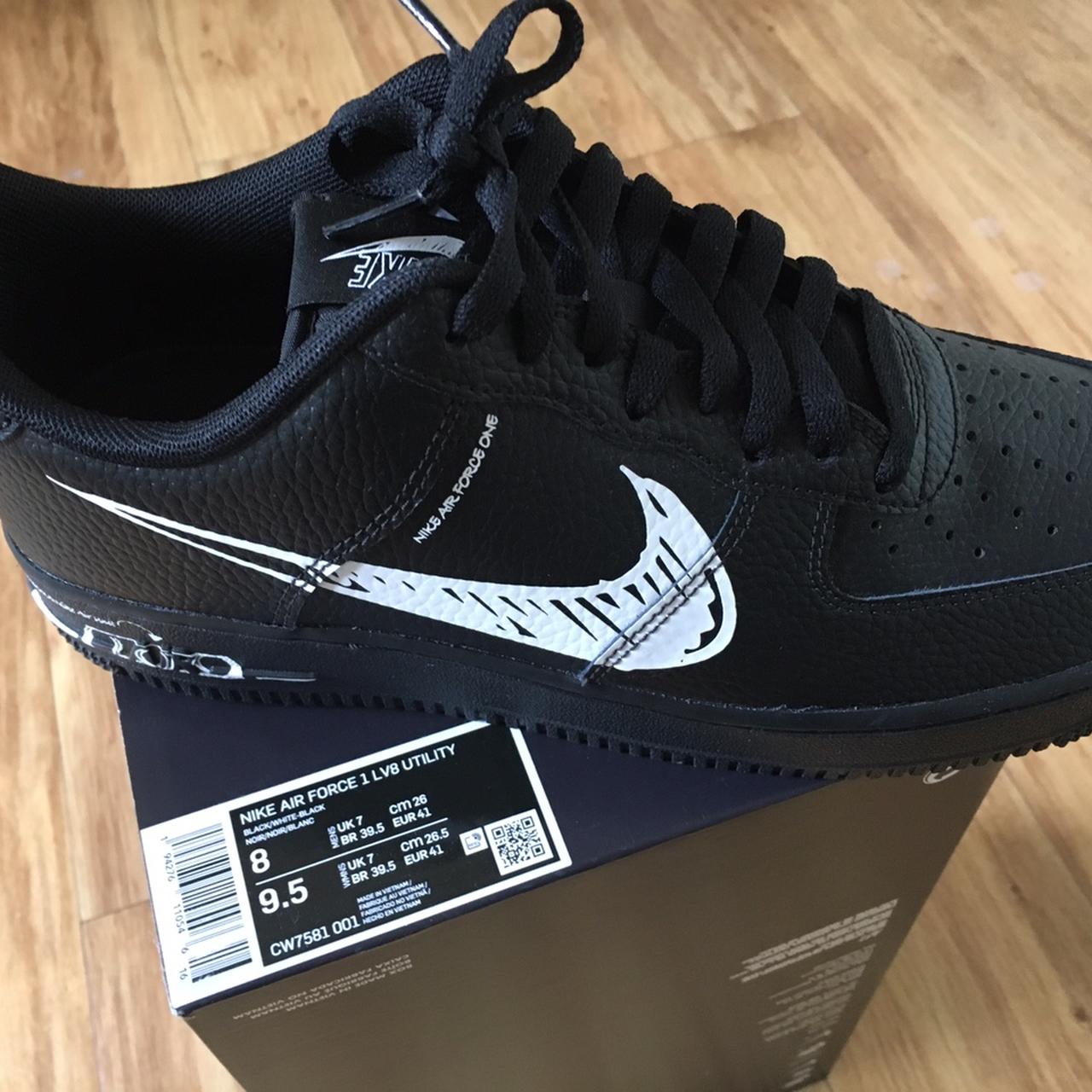 NIKE AIR FORCE 1 LV8 UTILITY BLACK UK 7