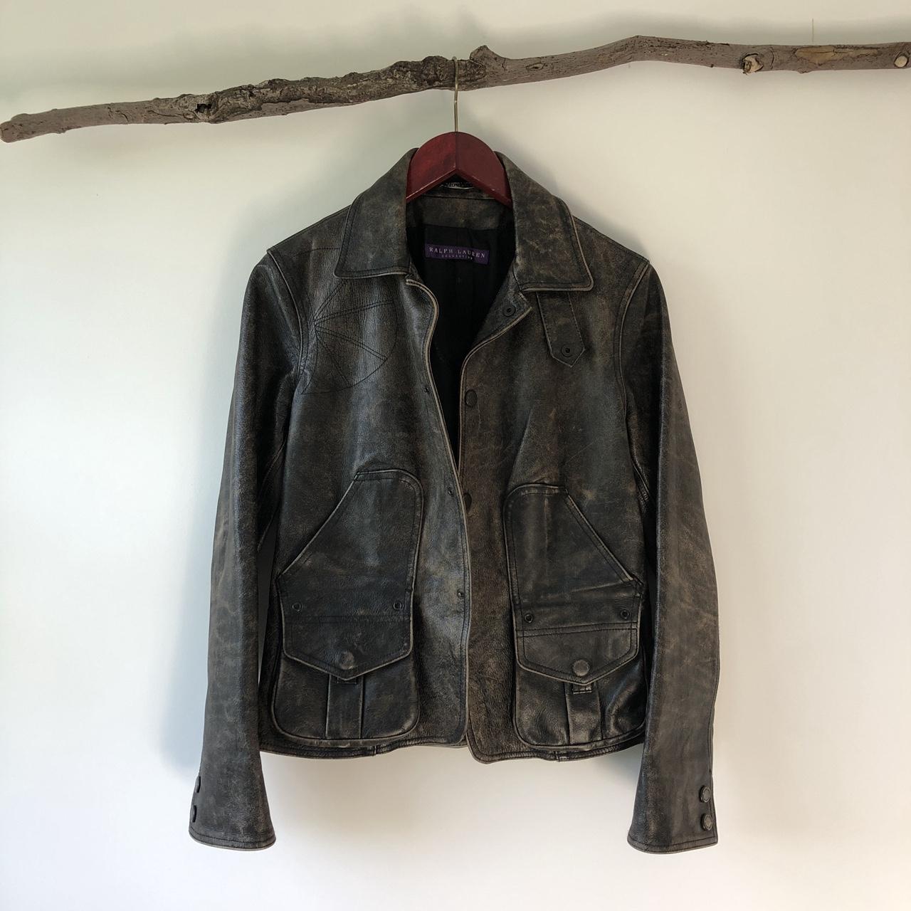 ralph lauren purple label leather jacket