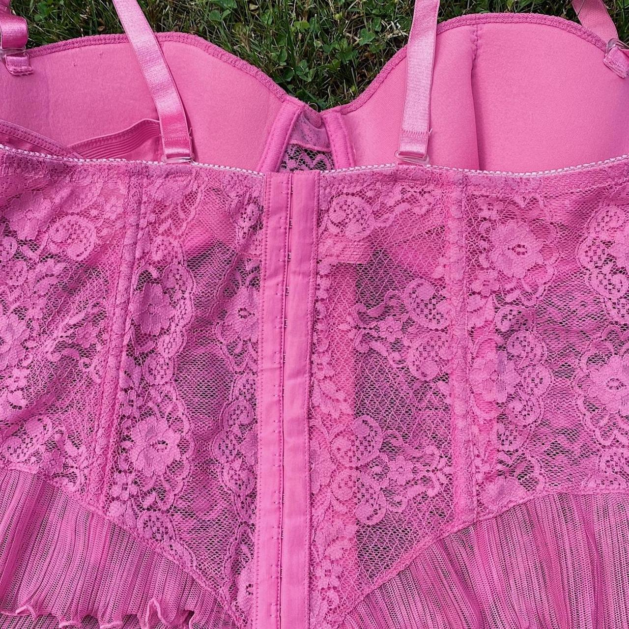 Absolutely Perfect Vintage Pink Lace Bustier Corset Depop 