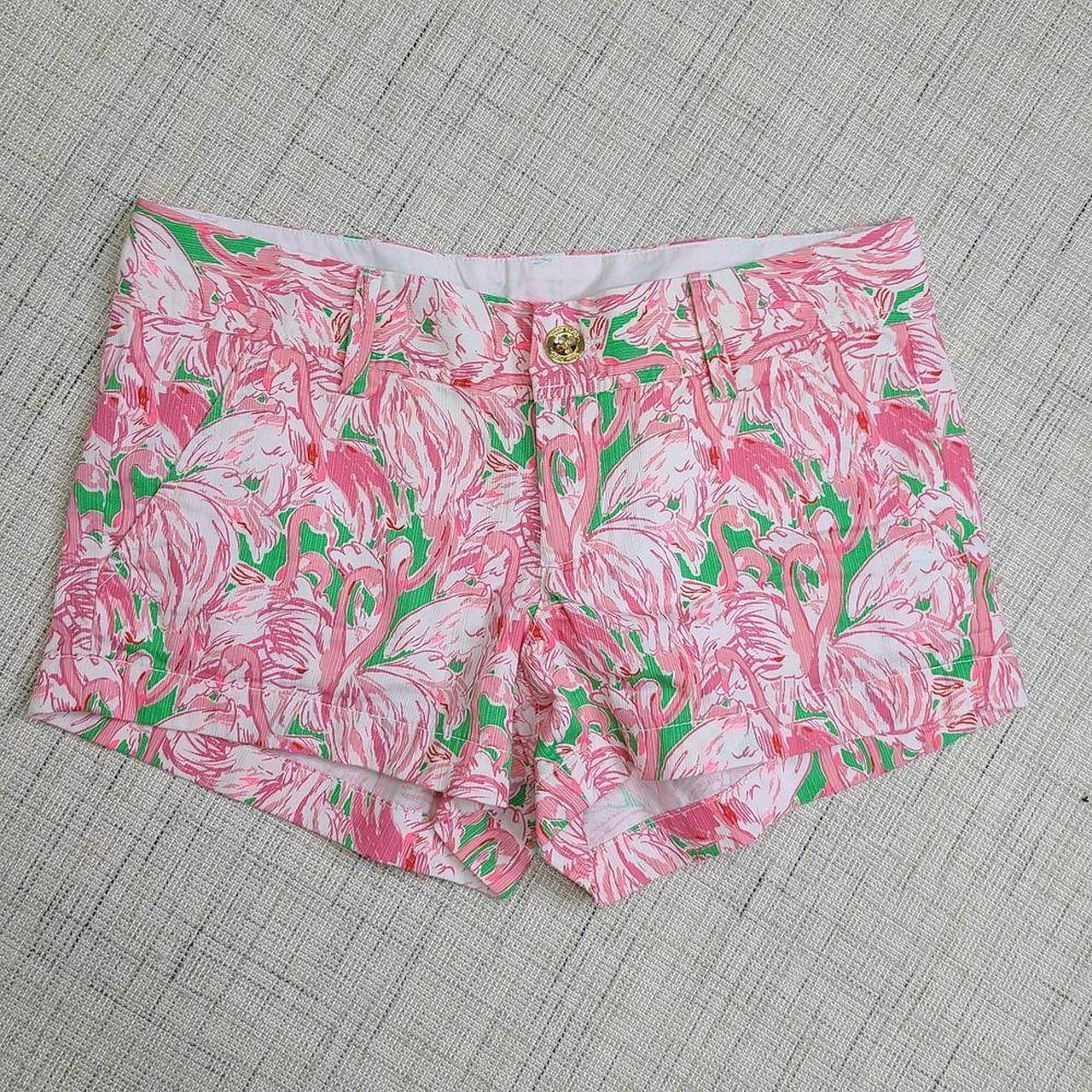 Lilly Pulitzer Women's Green and Pink Shorts