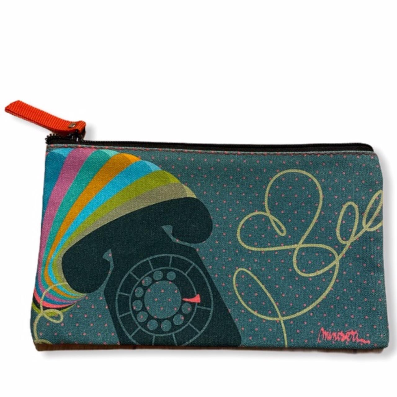 Miniseri canvas zipper art pouch Retro telephone... Depop