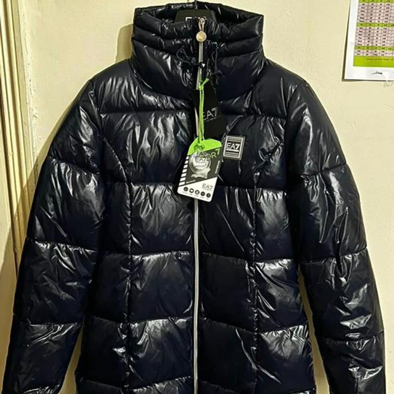 EMPORIO ARMANI logo-patch puffer... - Depop