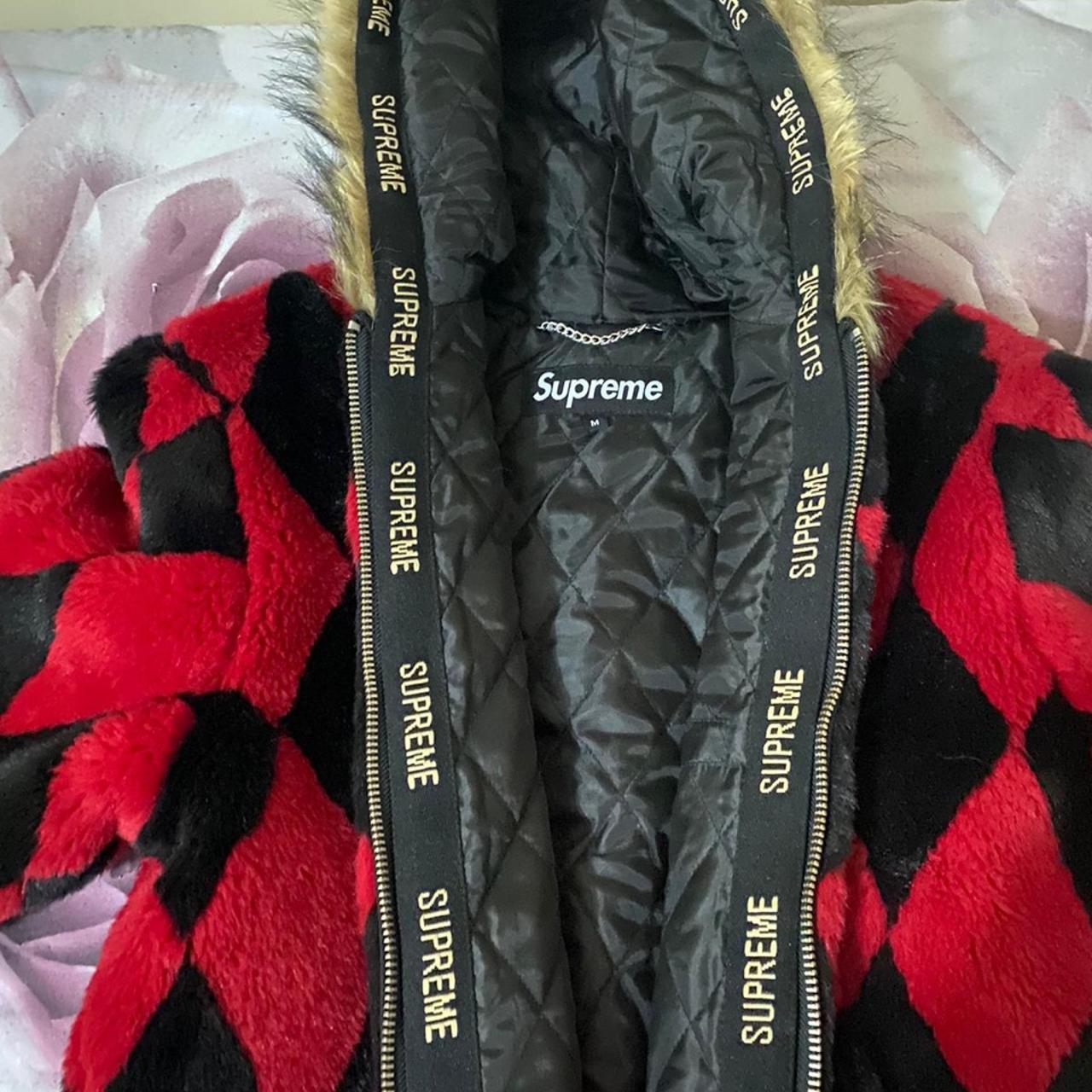 Diamond faux cheap fur jacket supreme