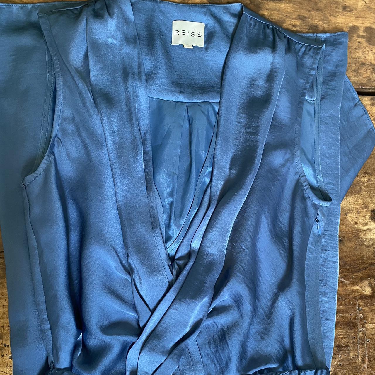 Reiss Women's Blue and Navy Dress | Depop