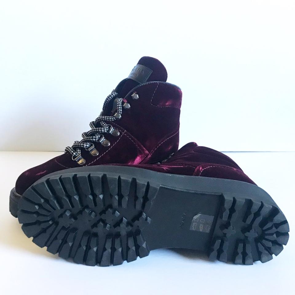 Prada velvet hiking outlet boots