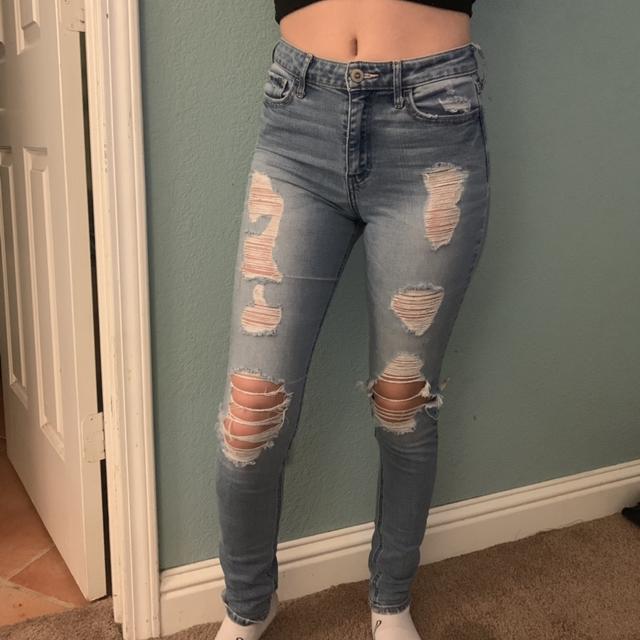 High waisted hollister jeans. 25w 31L Good - Depop