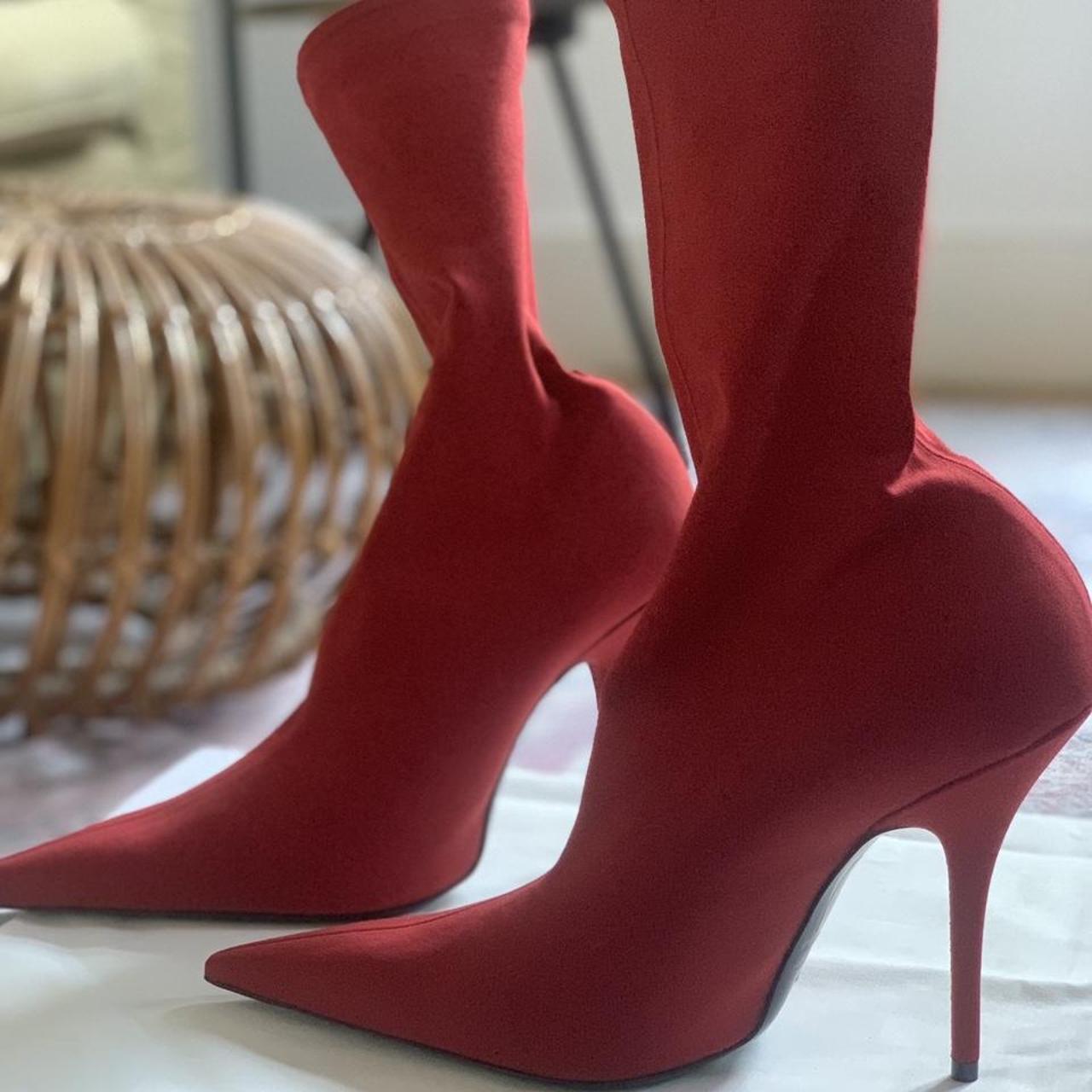 Balenciaga Women's Red Boots | Depop