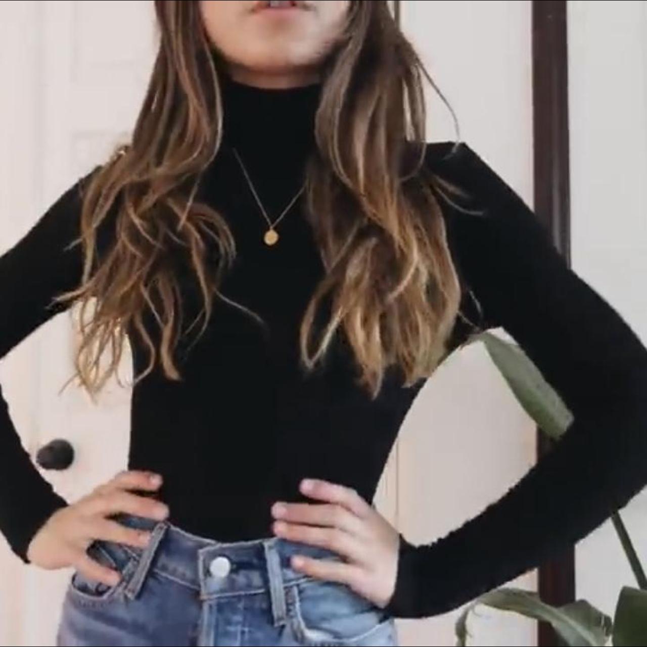 & Other Stories Women's Navy Bodysuit Depop