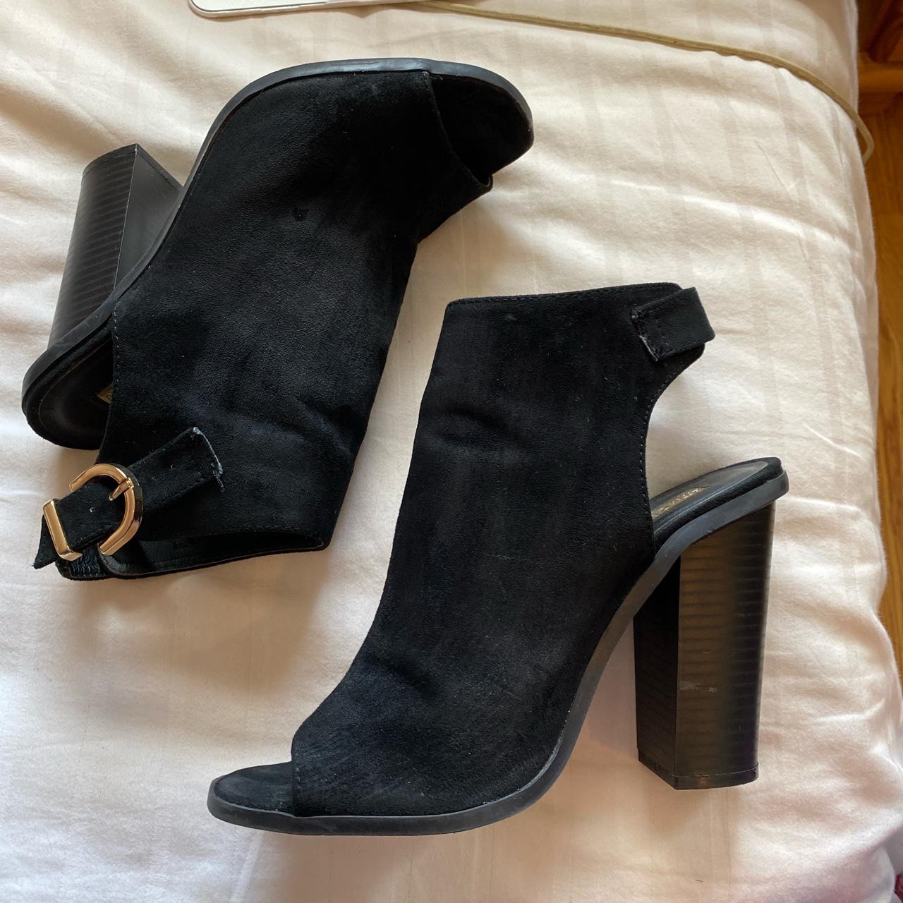 Black suede primark shoe boots size 5 Depop