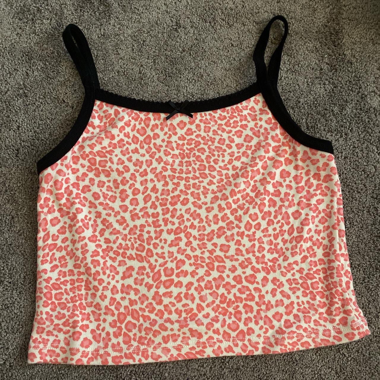 pink brandy melville cheetah print belle tank 🌷 - Depop