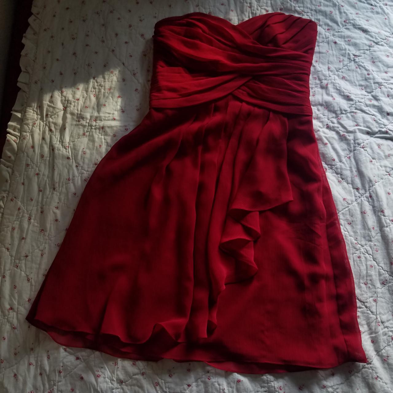 David's bridal red strapless on sale dress