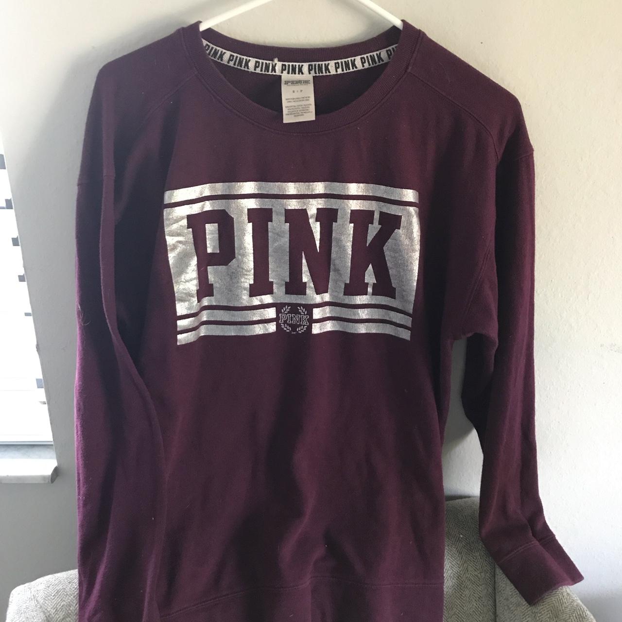 PINK pull over, says small but fits large - Depop