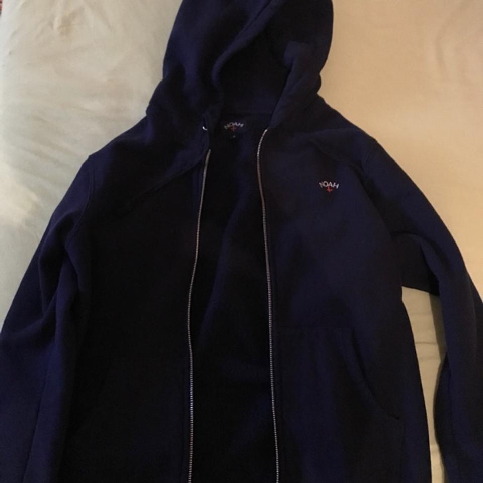 noah nyc navy zip up hoodie. super cute. small... - Depop