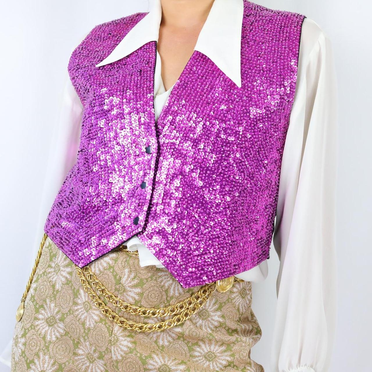 Sequin vest. Details Vintage purple sequin beaded... Depop