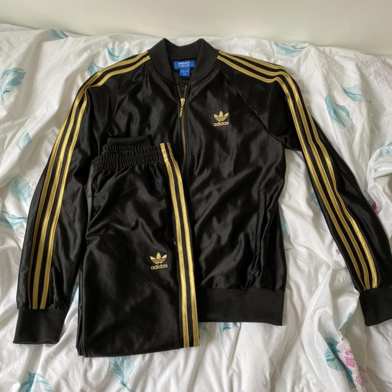 Adidas and gold full Size... - Depop