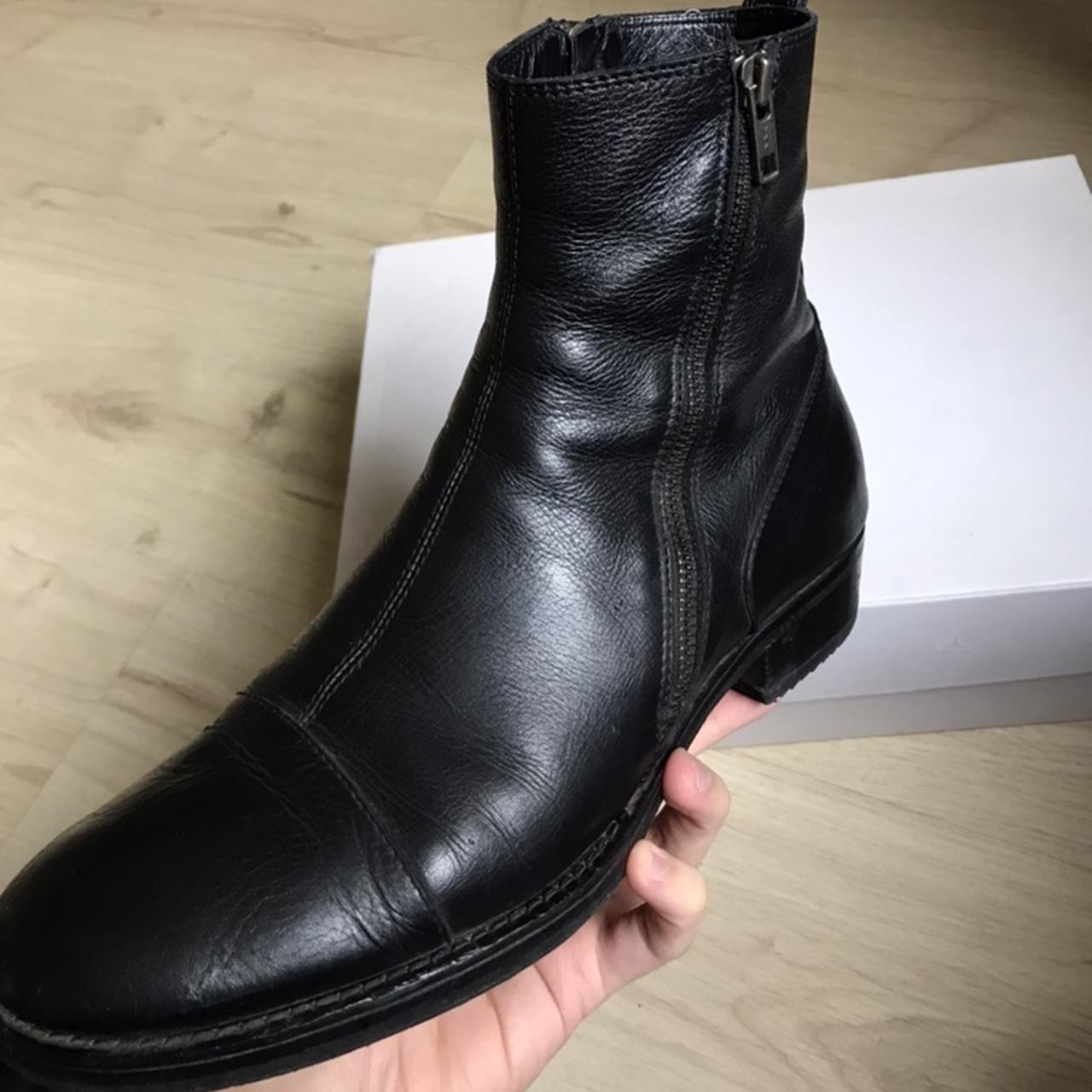 Ann demeulemeester double store zip ankle boots