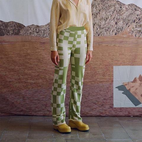 Paloma Wool Puerto Pant in cream and pistachio green... - Depop