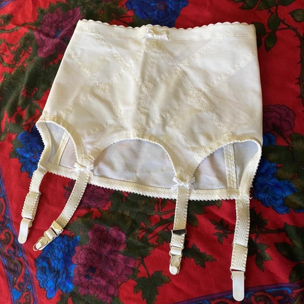 Vintage high rise garter belt girdle with... Depop