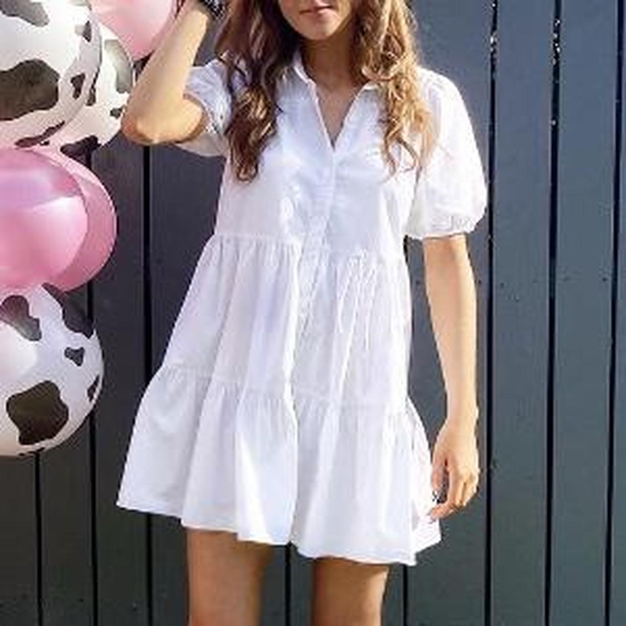 zara white smock dress