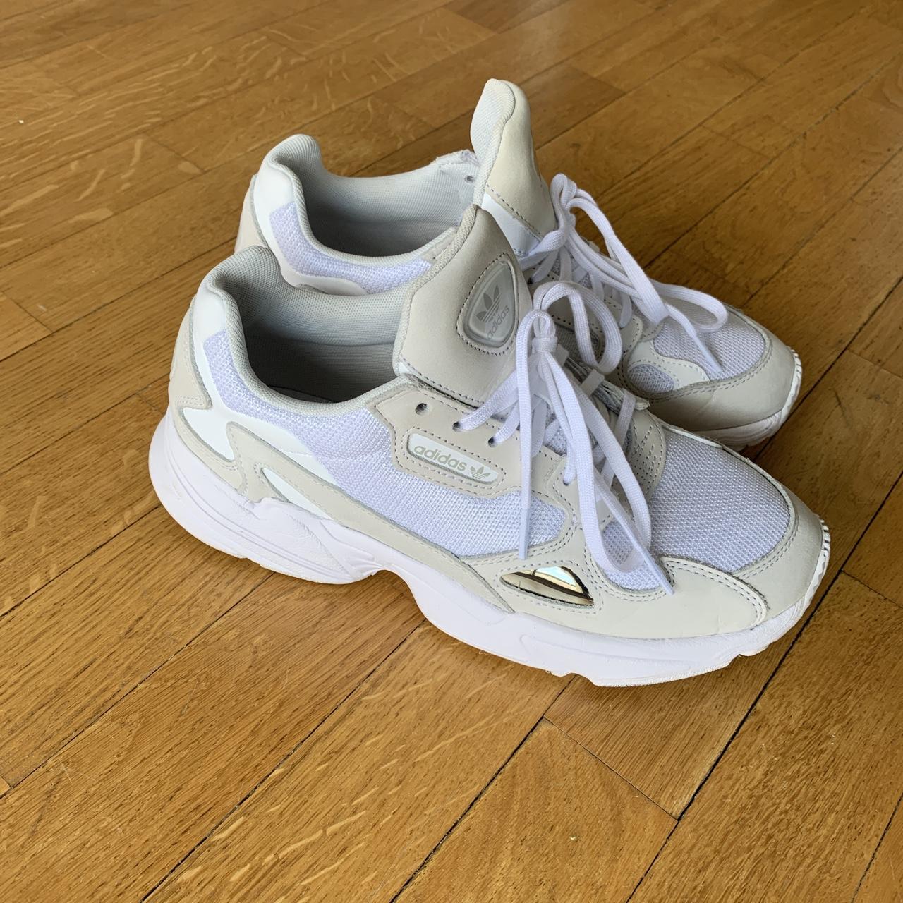 ADIDAS FALCONS triple white These babies go with Depop