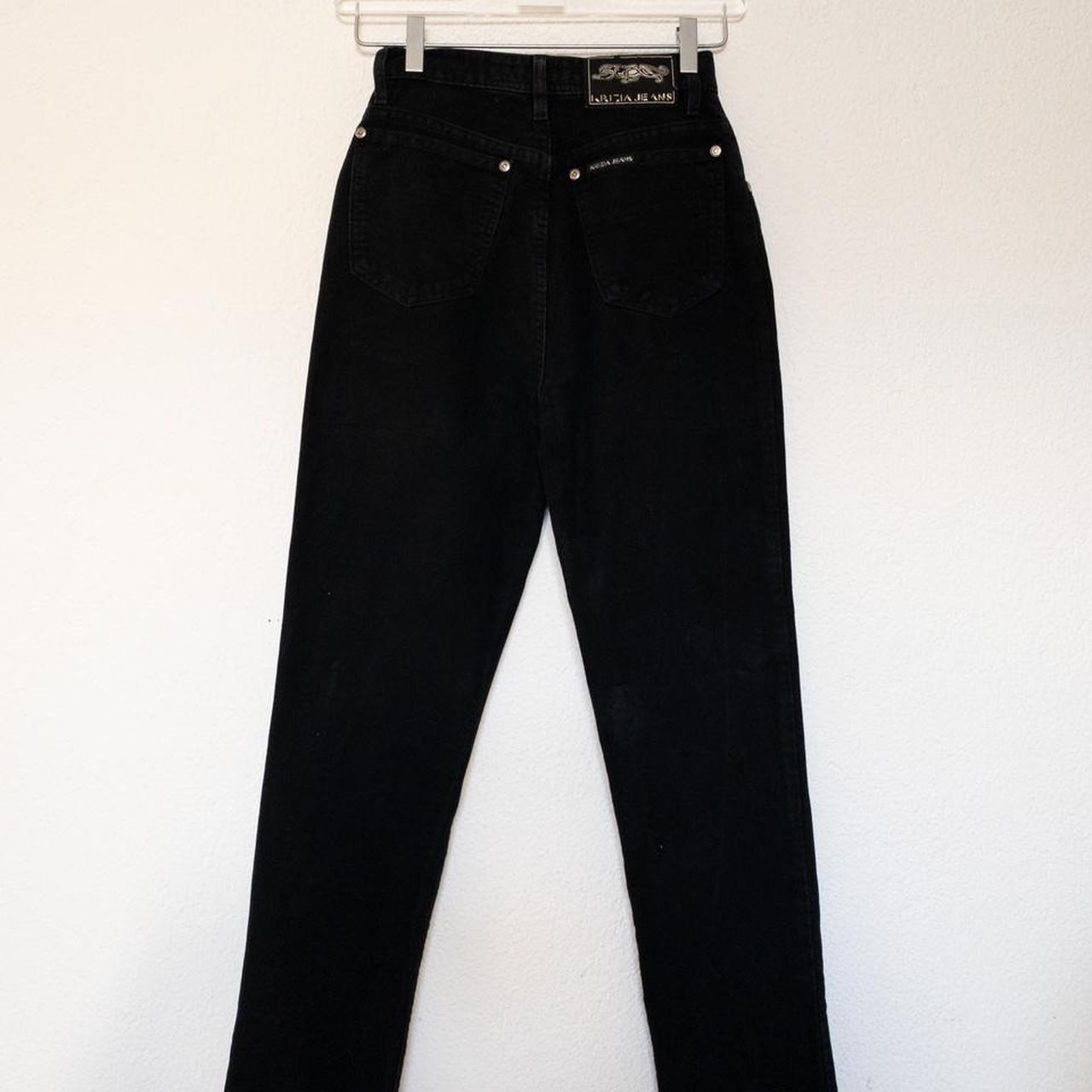 Pantalone jeans Krizia in nero vellutino Vita alta... - Depop