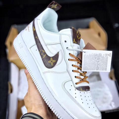 Custom LV Supreme Nike Air Force 1 Mid. All handmade - Depop