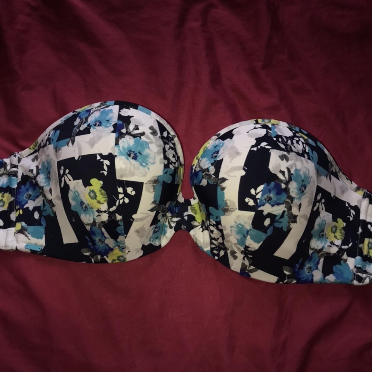 32G swimming costume bikini top bra with flowers and... Depop