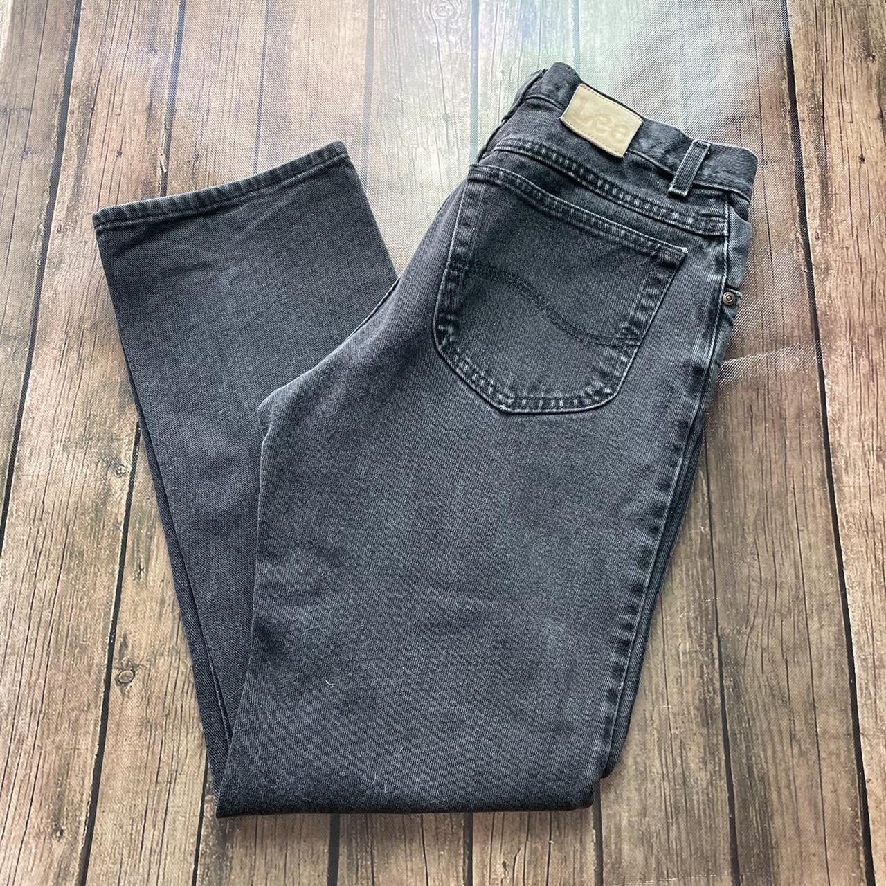 Lee Jeans black faded jeans size 33x30. H-40... - Depop