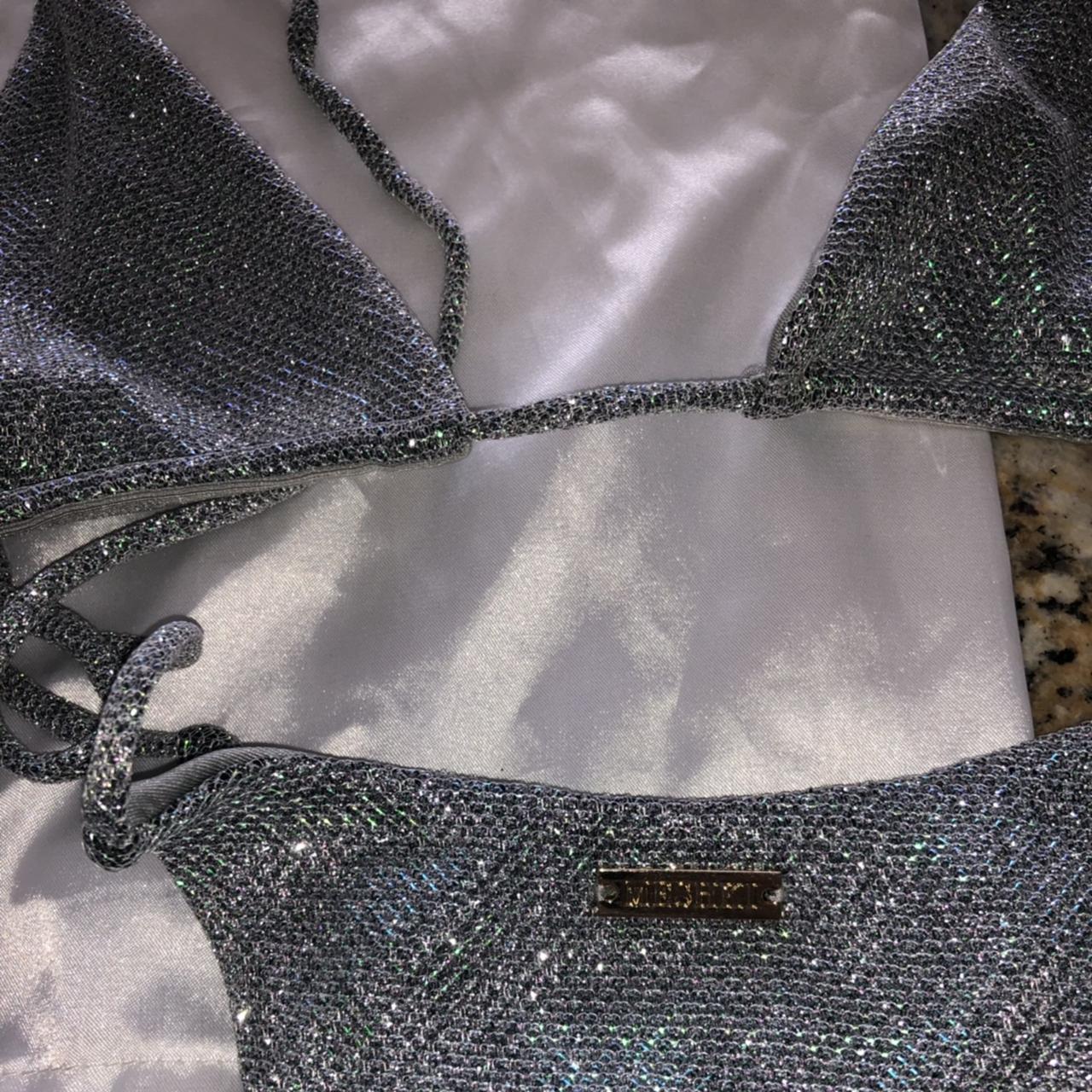 meshki amalia shimmer bikini top size: XS bottom... - Depop