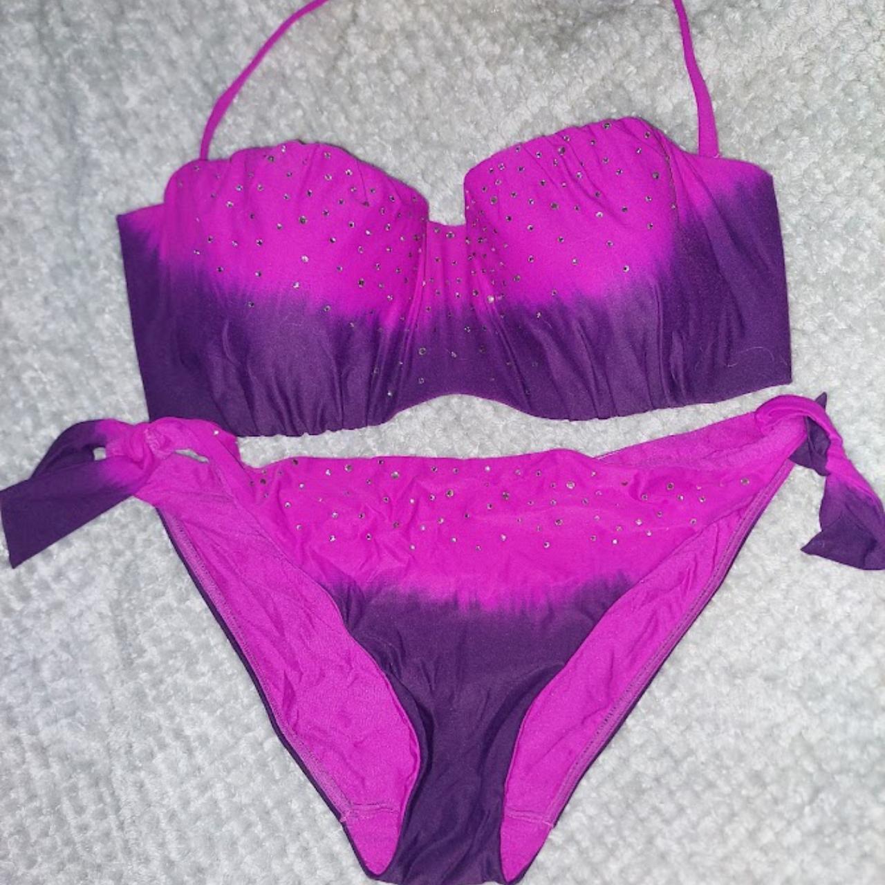 Debenhams Women's Purple and Pink Bikinisandtankinisets Depop