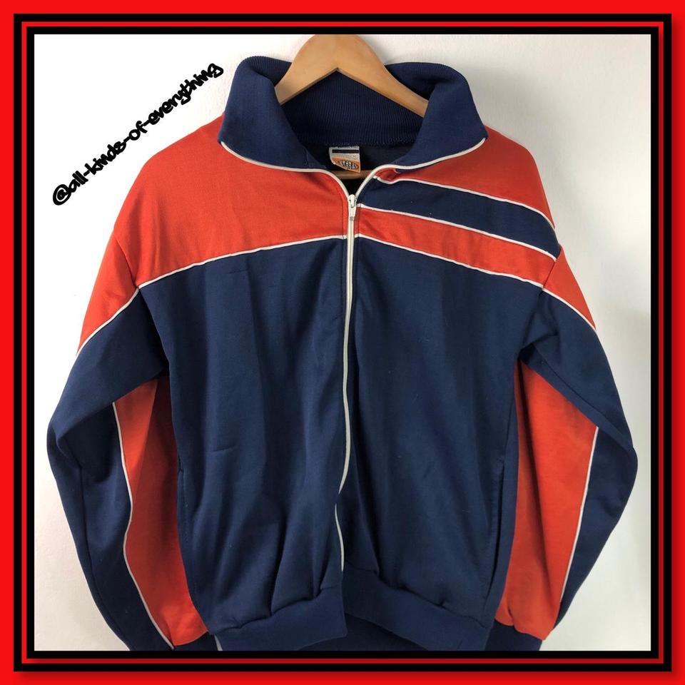 VTG 70s Sportswear Poly-Blend Tracksuit Jacket Top - Depop