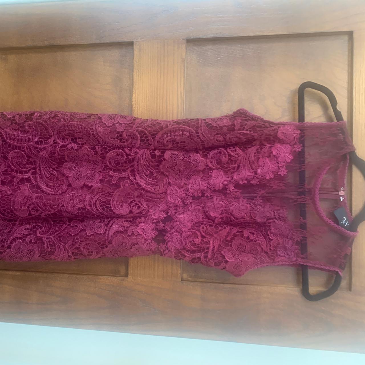 AX Paris Burgundy Lace Midi Dress - UK 8 Lace... - Depop