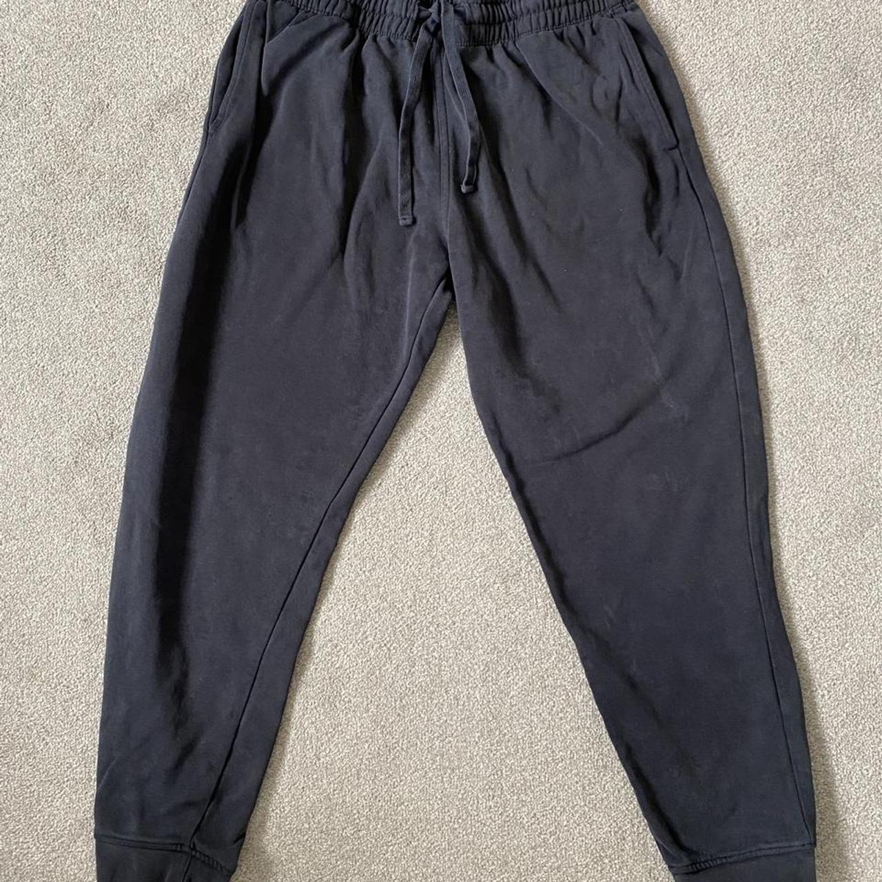 mens navy tracksuit bottoms h&m size m good condition - Depop