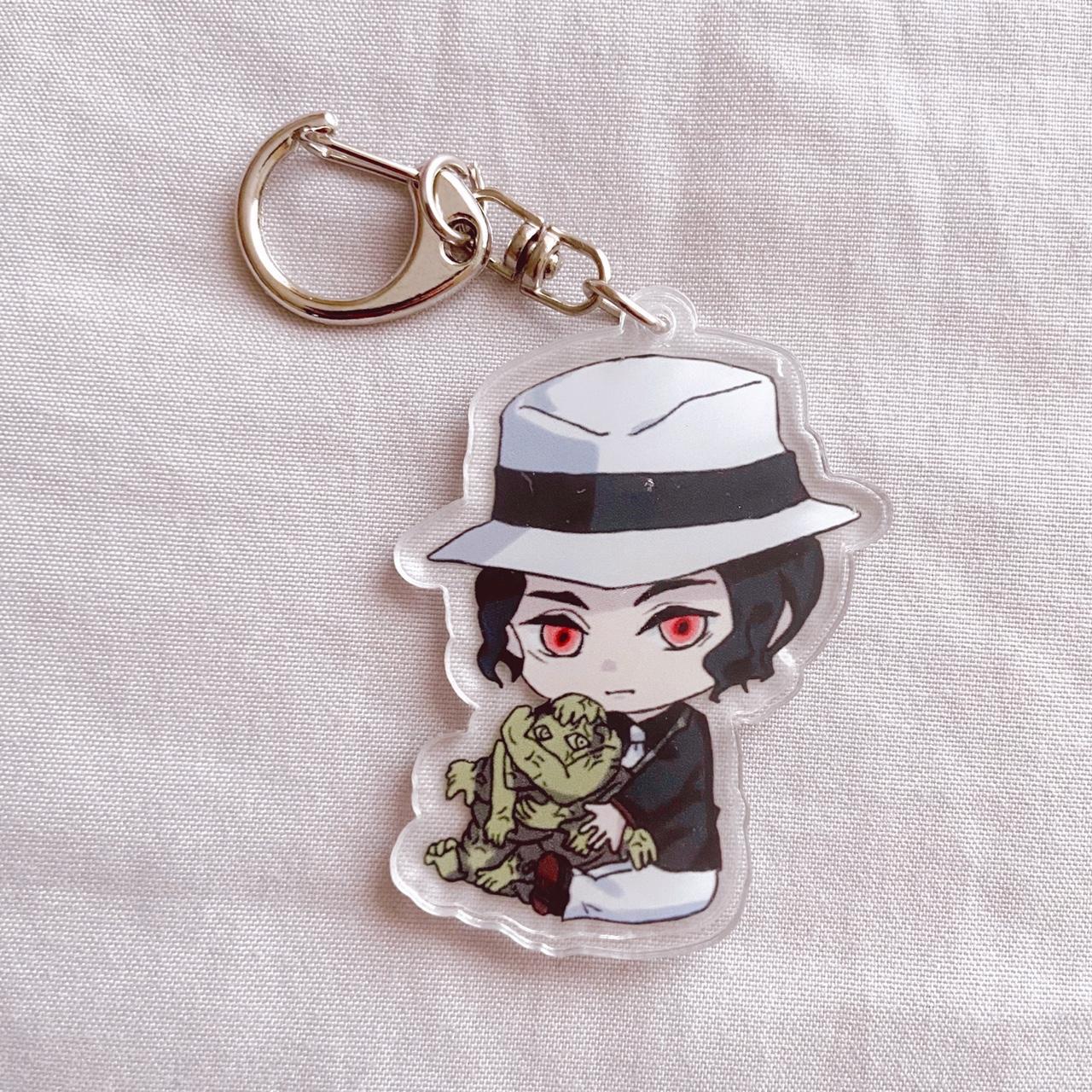 Muzan Kibutsuji keychain Made of resin, plastic wrap... - Depop