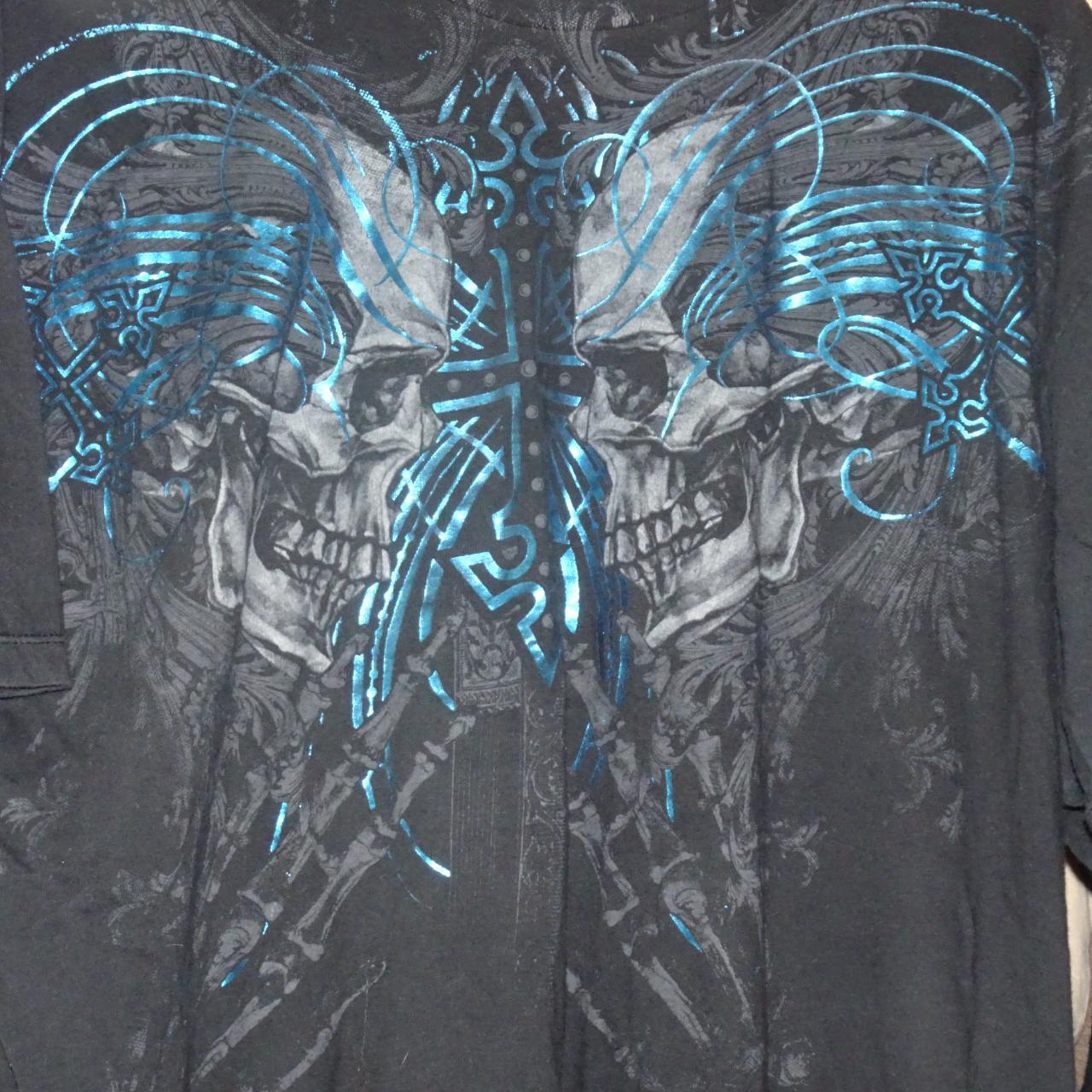mma elite y2k mirror skulls shirt size - xxl... - Depop