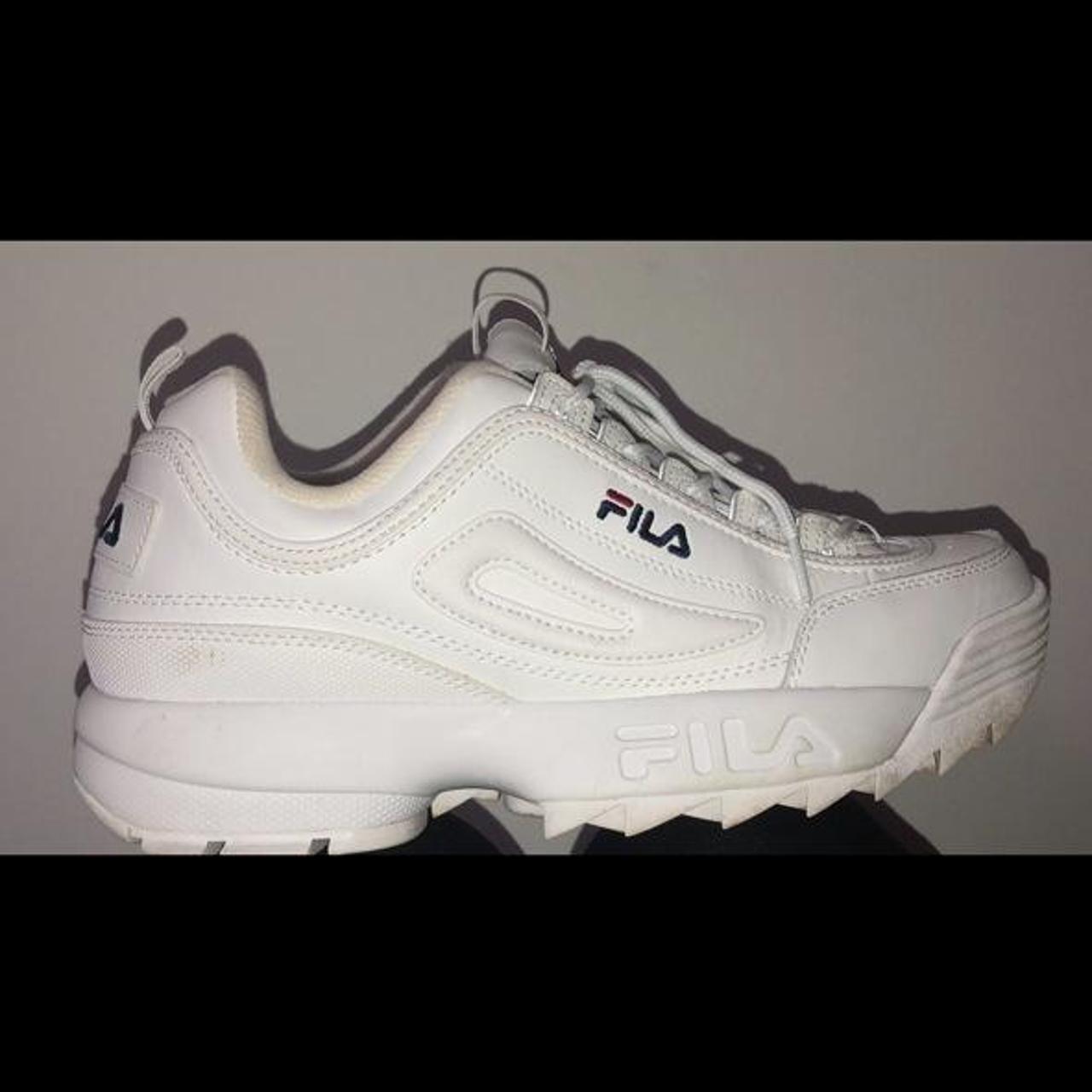 fila disruptors 2 II premium in white !! mens 10.5... - Depop