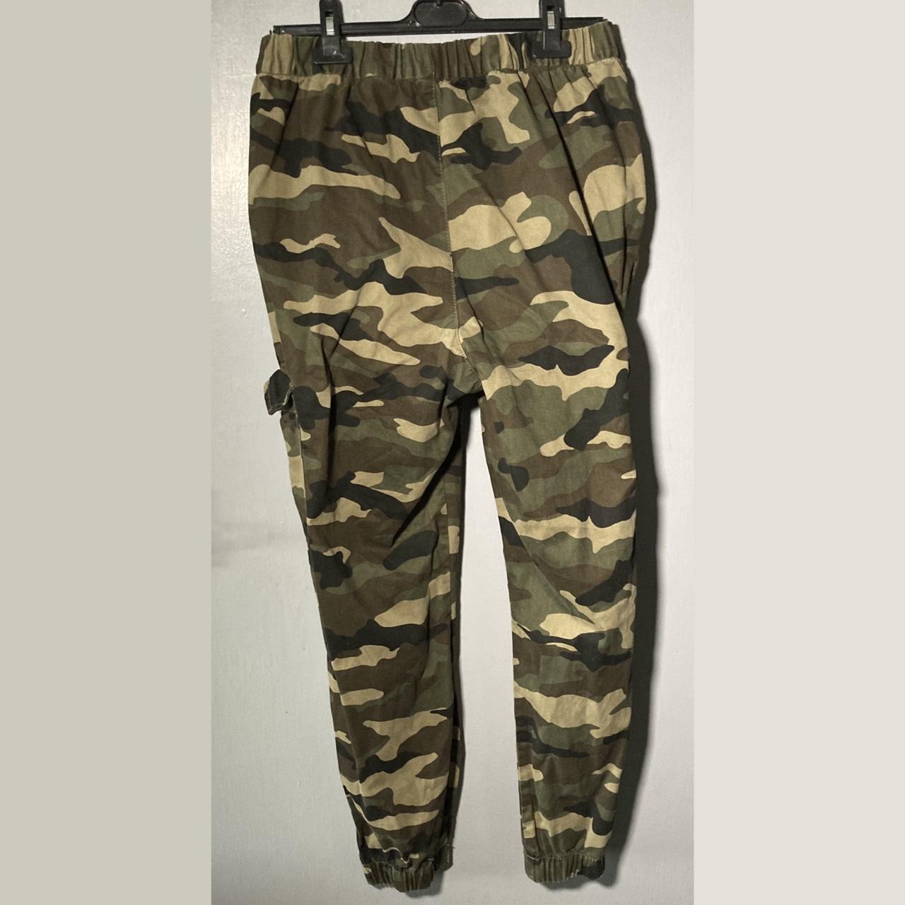 H&M Divided Camo cargo trousers with elasticated... Depop