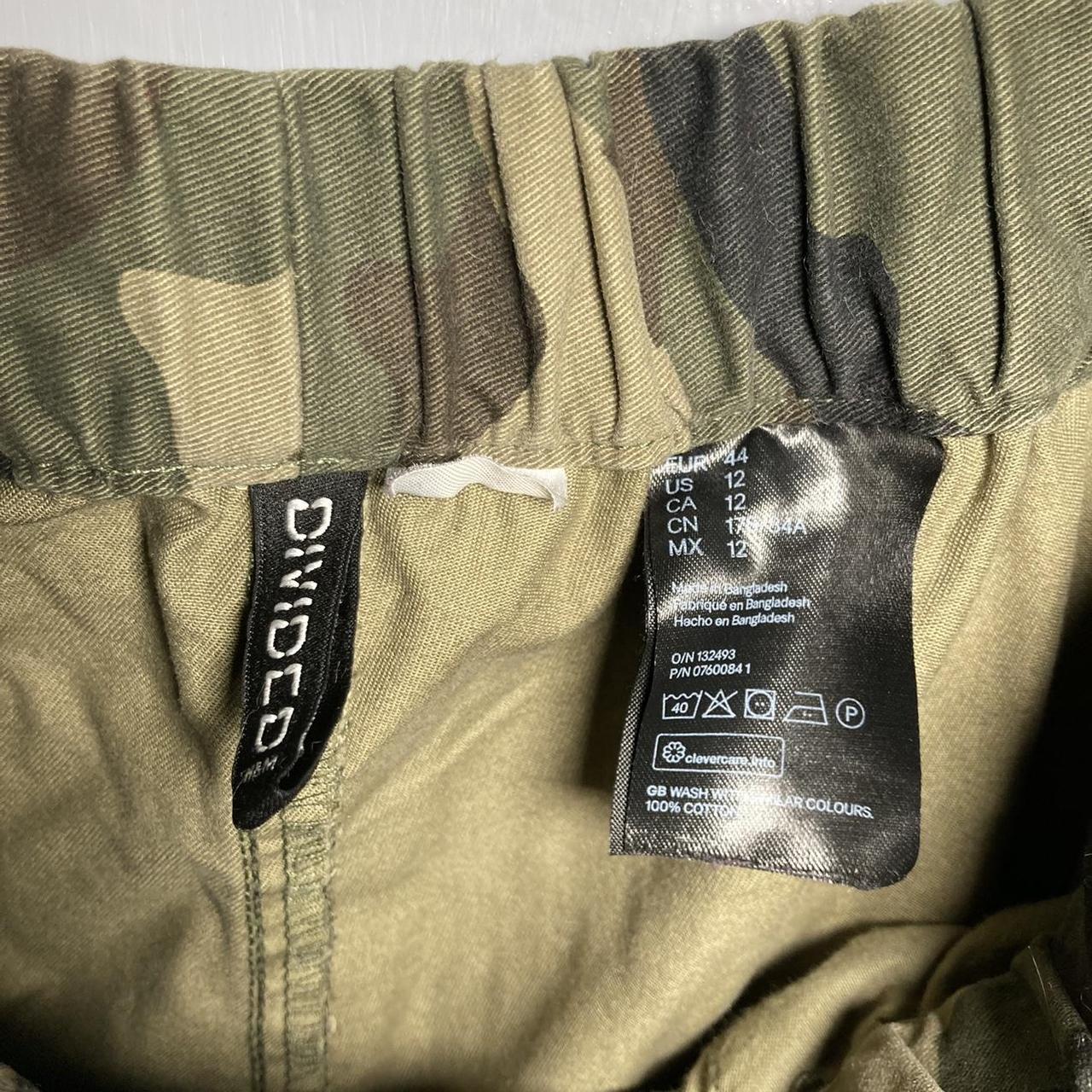H&M Divided Camo cargo trousers with elasticated... Depop