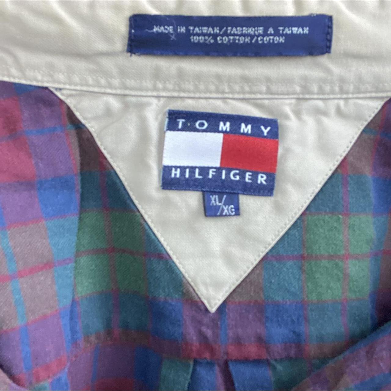 Retro nice and soft Tommy baggy dark toned plaid... - Depop