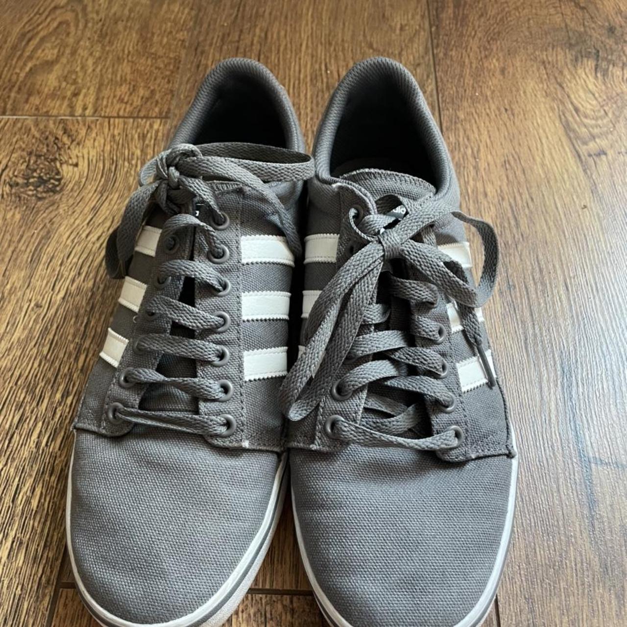 adidas grey canvas trainers