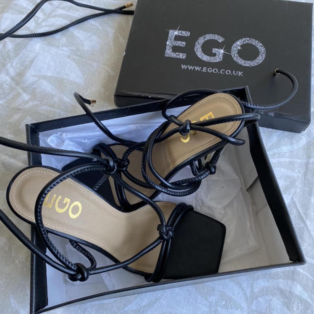 EGO • ORBIT LACE UP KNOTTED DETAIL SQUARE TOE... Depop