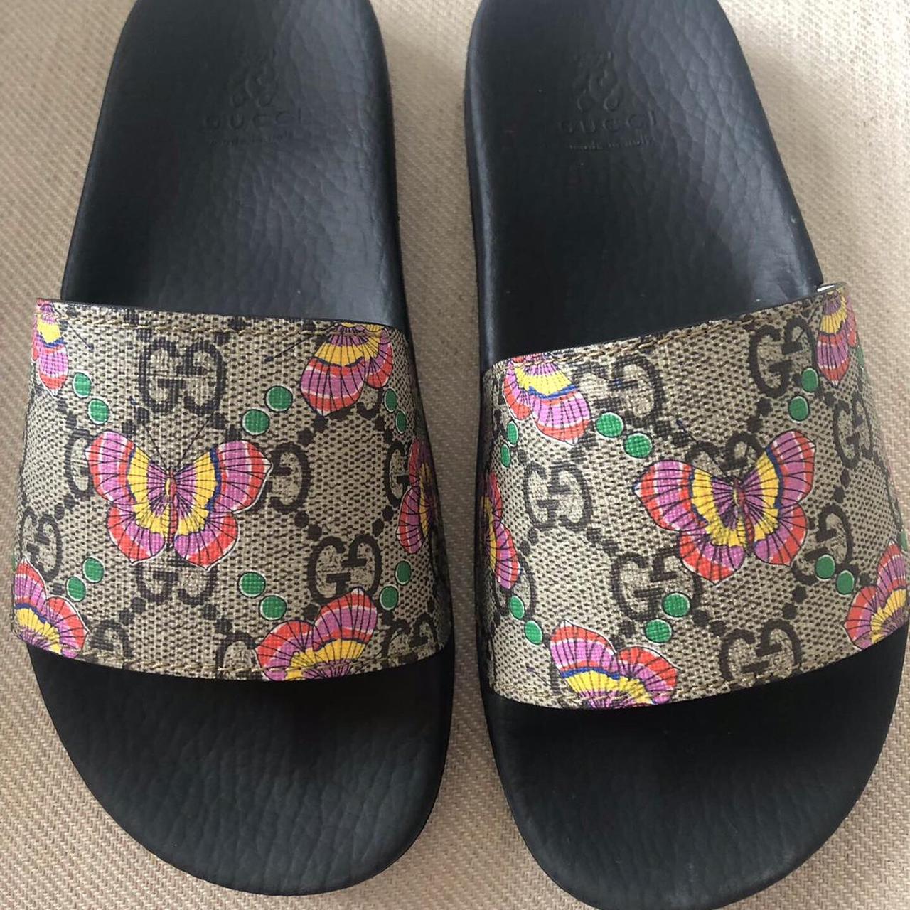 Gucci slides hot sale butterfly