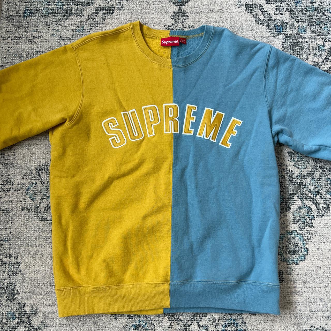 Supreme Split Crewneck Sweatshirt - Depop