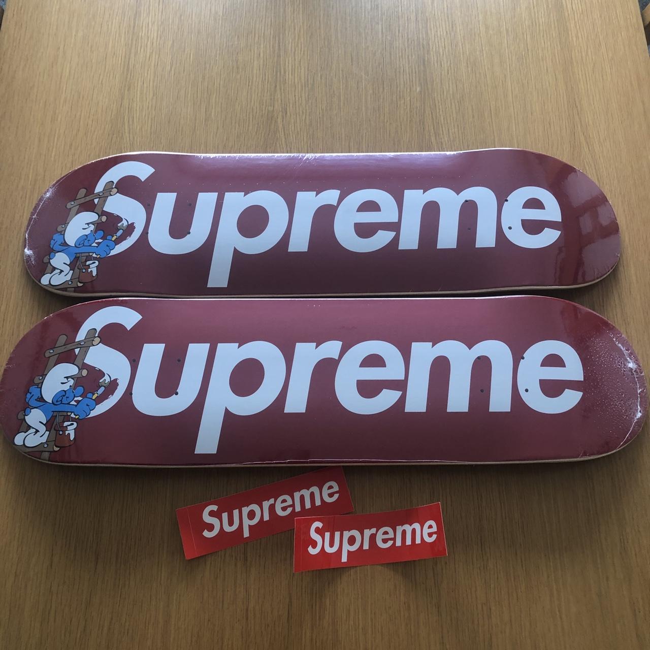 Supreme x Smurfs Skateboard Deck, • Red, • FW 2020 , •...